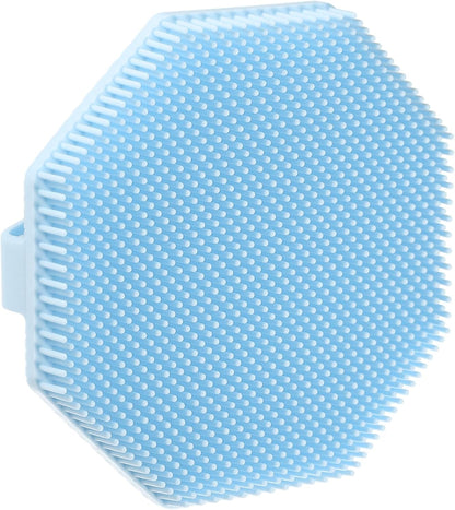 Silicone Body Scrubber, Exfoliating Shower Scrubber with Non-Slip Hand Strap, Body Brush for All Skin Types, for Use in Shower, Lake Blue