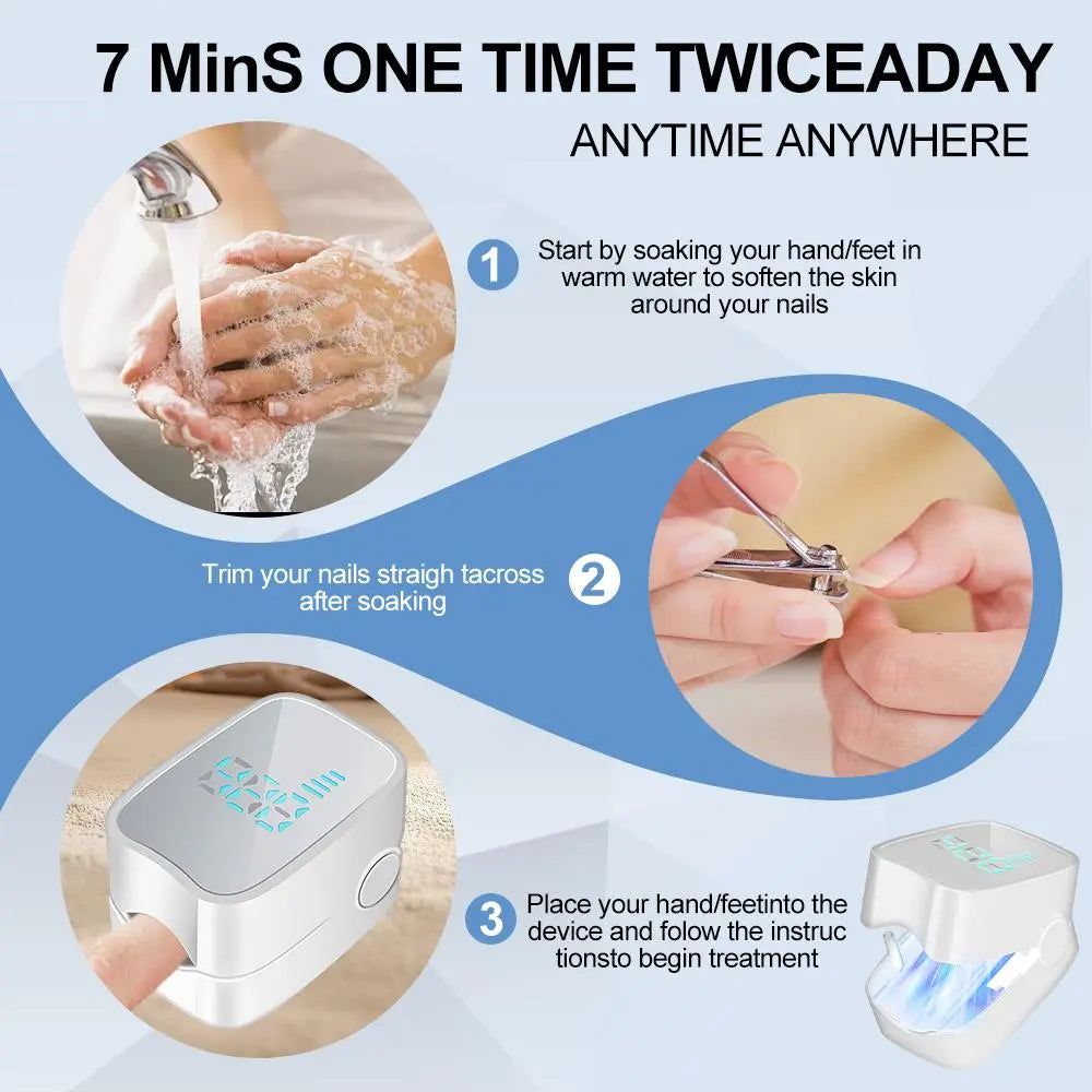 Nail Fungus Laser Treatment LED Light Device, 1 Box Nail Fungus Remover, Professional Nail Care Grooming Tool for Home Use