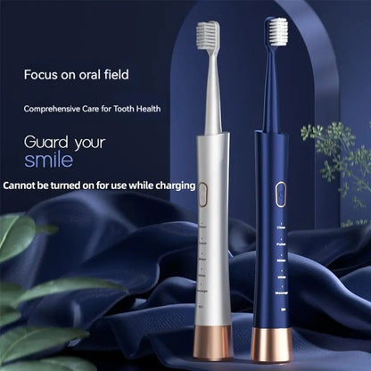Electric USB Charging Toothbrush, 1 Count Soft Bristles Toothbrushes & 4 Counts Brush Head & 1 Count Charging Cable, Intelligent Cleaning Toothbrushes, Gift