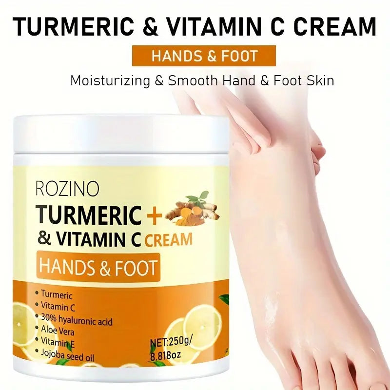 Rozino Turmeric & Vitamin C Hand and Foot Cream - Targeted Care for Enhanced Appearance & Nourishment - 250G