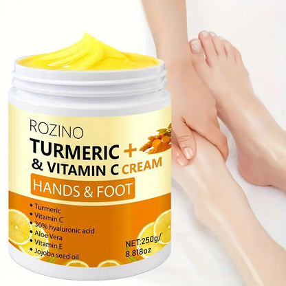 Rozino Turmeric & Vitamin C Hand and Foot Cream - Targeted Care for Enhanced Appearance & Nourishment - 250G