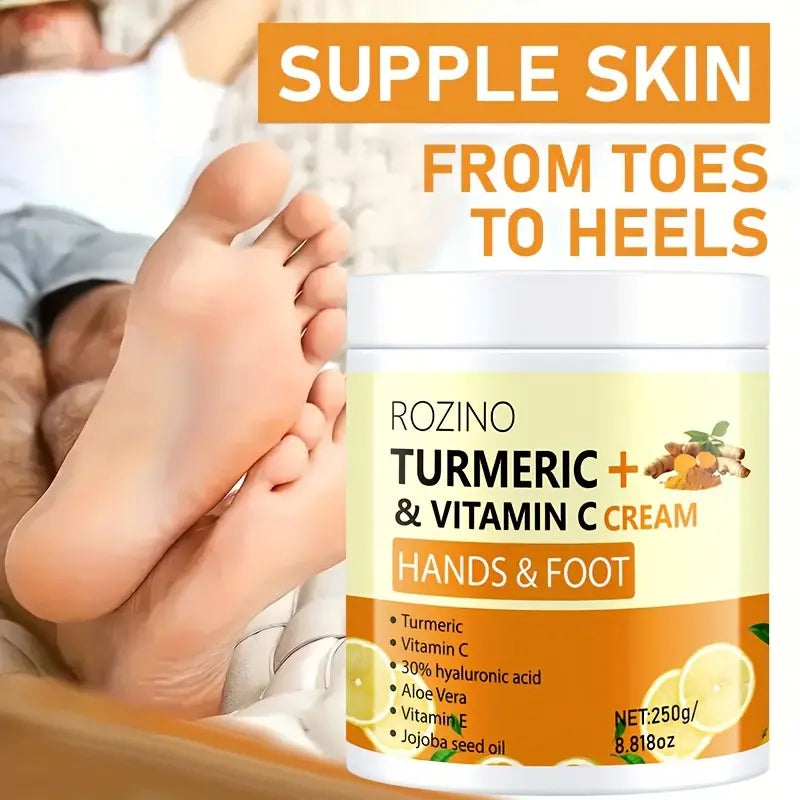 Rozino Turmeric & Vitamin C Hand and Foot Cream - Targeted Care for Enhanced Appearance & Nourishment - 250G