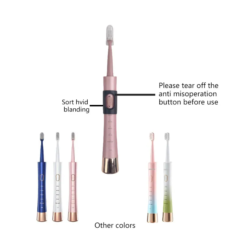 Electric USB Charging Toothbrush, 1 Count Soft Bristles Toothbrushes & 4 Counts Brush Head & 1 Count Charging Cable, Intelligent Cleaning Toothbrushes, Gift