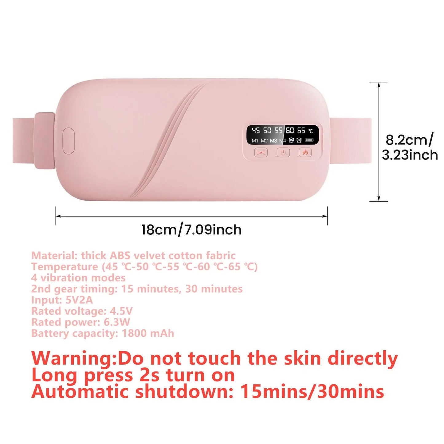 Menstrual Portable Heating Pad Waist Massager, 5-Level Hot Compress & 4-Level Vibration Waist Belt, Women'S Personal Care Appliances for Home & Travel #GLOBAL PICKS