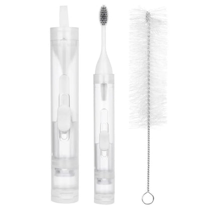Portable Tongue Brush Oral Tongue Cleaner Soft Travel Hold Toothpaste Outdoor Tooth Brush Tooth Clean Tools Folding Toothbrush