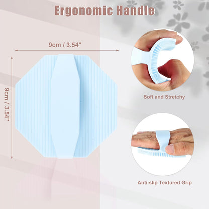 Silicone Body Scrubber, Exfoliating Shower Scrubber with Non-Slip Hand Strap, Body Brush for All Skin Types, for Use in Shower, Lake Blue