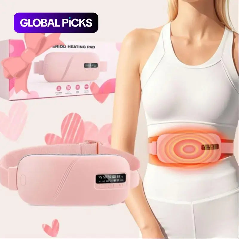 Menstrual Portable Heating Pad Waist Massager, 5-Level Hot Compress & 4-Level Vibration Waist Belt, Women'S Personal Care Appliances for Home & Travel #GLOBAL PICKS