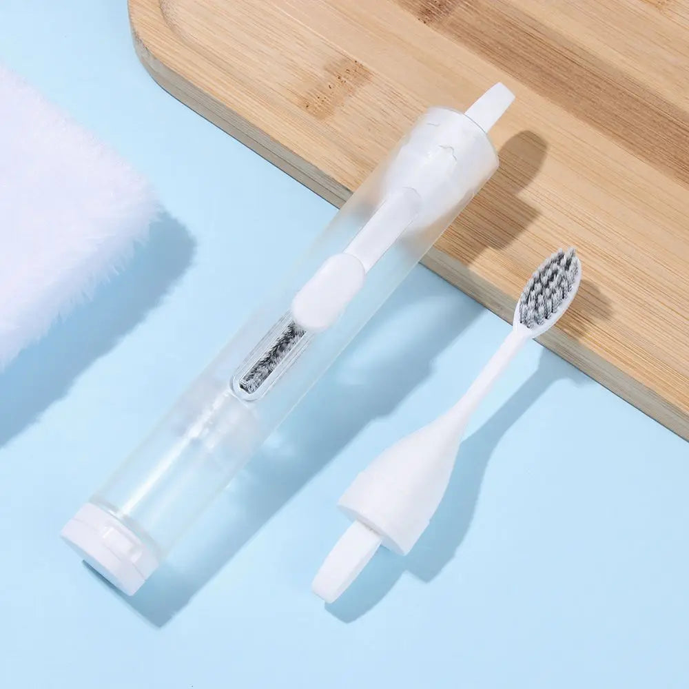 Portable Tongue Brush Oral Tongue Cleaner Soft Travel Hold Toothpaste Outdoor Tooth Brush Tooth Clean Tools Folding Toothbrush