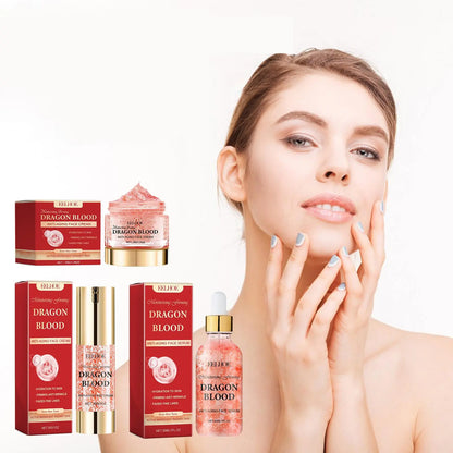 Dragon Blood Facial Care Series, 3 Counts/Set Moisturizing Facial Serum & Cream, Hydrating Skin Care Kit for Women & Men