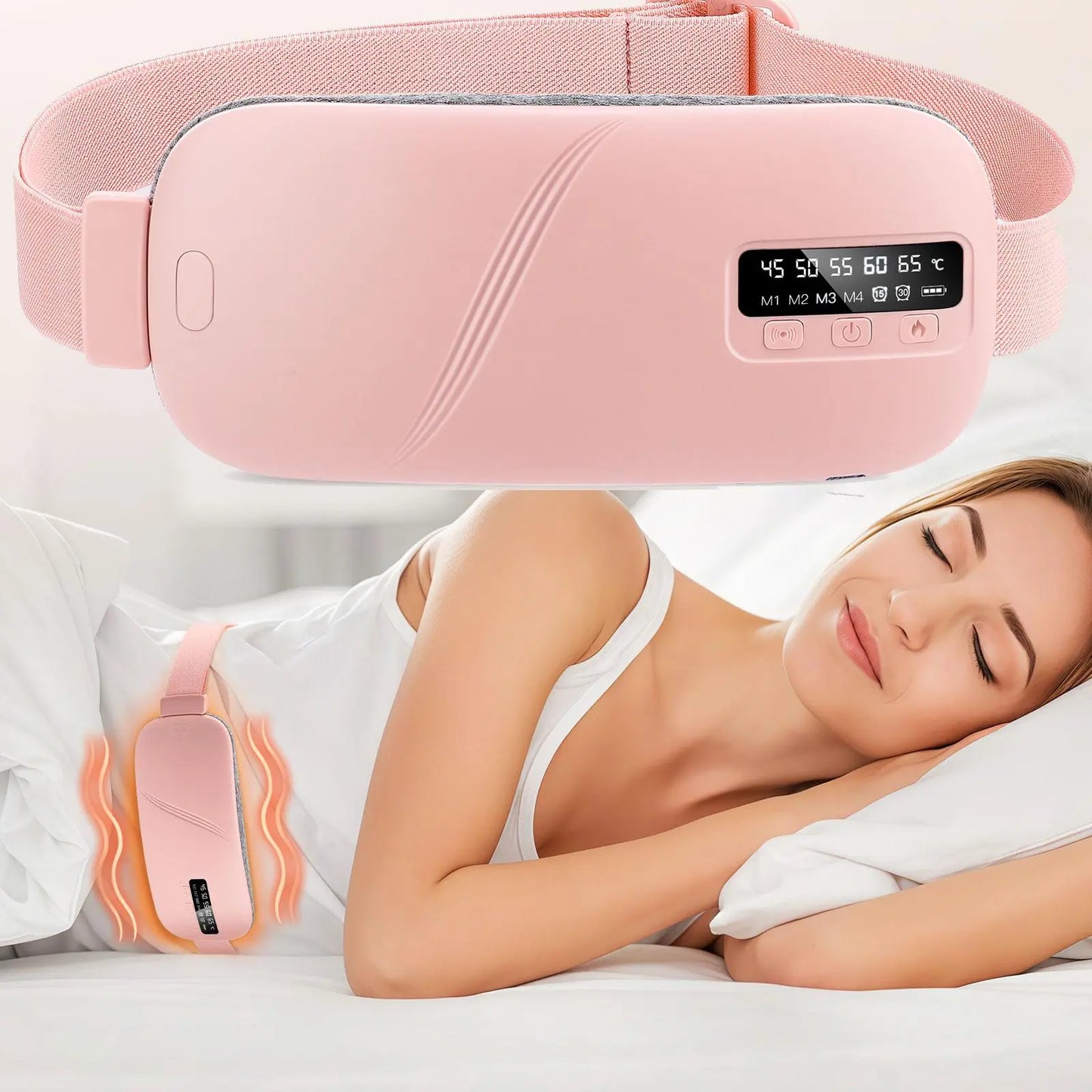 Menstrual Portable Heating Pad Waist Massager, 5-Level Hot Compress & 4-Level Vibration Waist Belt, Women'S Personal Care Appliances for Home & Travel #GLOBAL PICKS