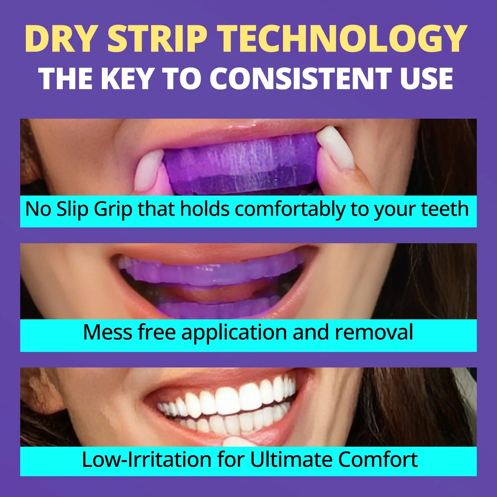 【Sakyproral】Purple Teeth Whitening Strip, 28 Strips, 7-Day Deep Whitening with Professional 6% Peroxide, No Residue, 4 Shades Whiter in 7 Days, Enamel Safe